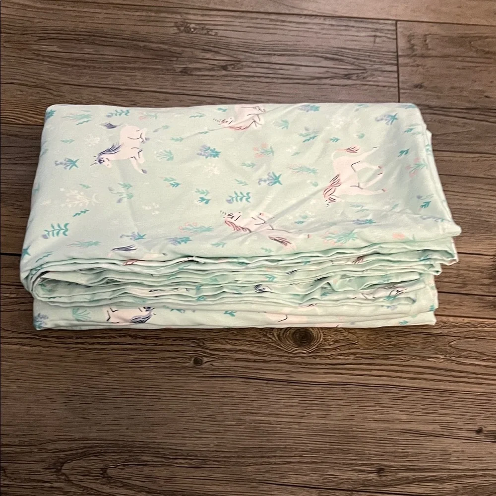 Cuddl Duds Mint Green Unicorn Print Sheets